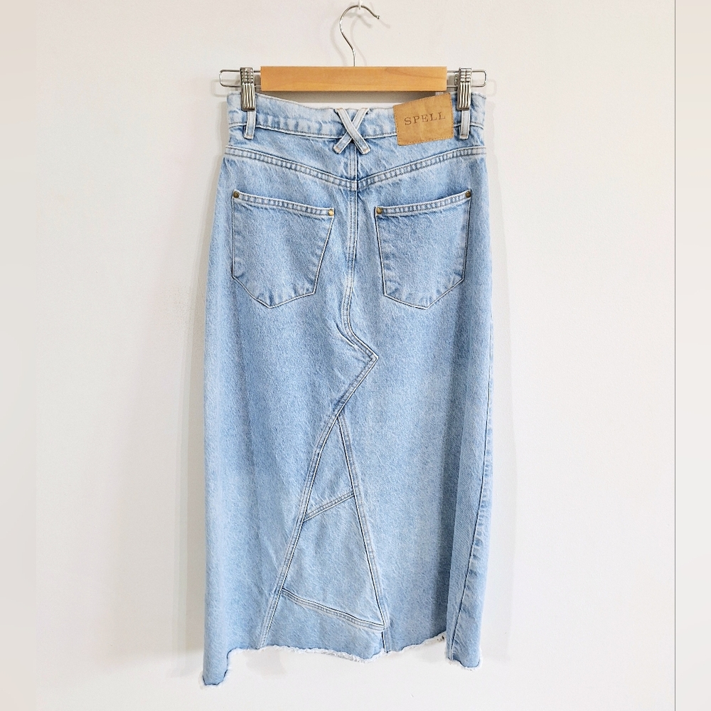 Spell + the Gypsy Eve Denim Skirt in Sun Washed Blue- Small - Picture 8 of 10